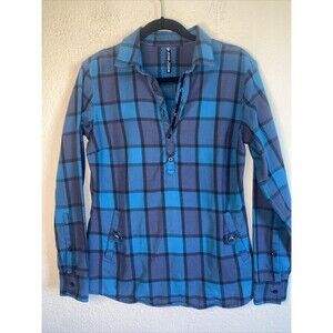 Kuhl plaid flannel shirt button Kinsley Pockets outdoor camping hiking M gorp